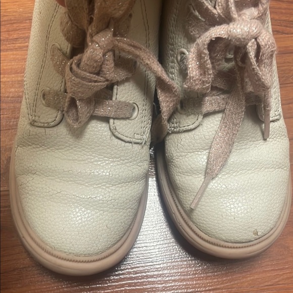 Girls Cat & Jack/ Old Navy Brown & Cream Leather Boots size 11 - Picture 7 of 10